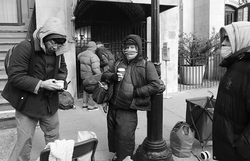 Soup Kitchen : St Luke's Lutheran Church : Hell's Kitchen : 2020 : Food Lines : Seventh Day Adventists Help the Needy : Streetlife : New York City : Times Square : Richard Moore : Photographer : Photojournalist